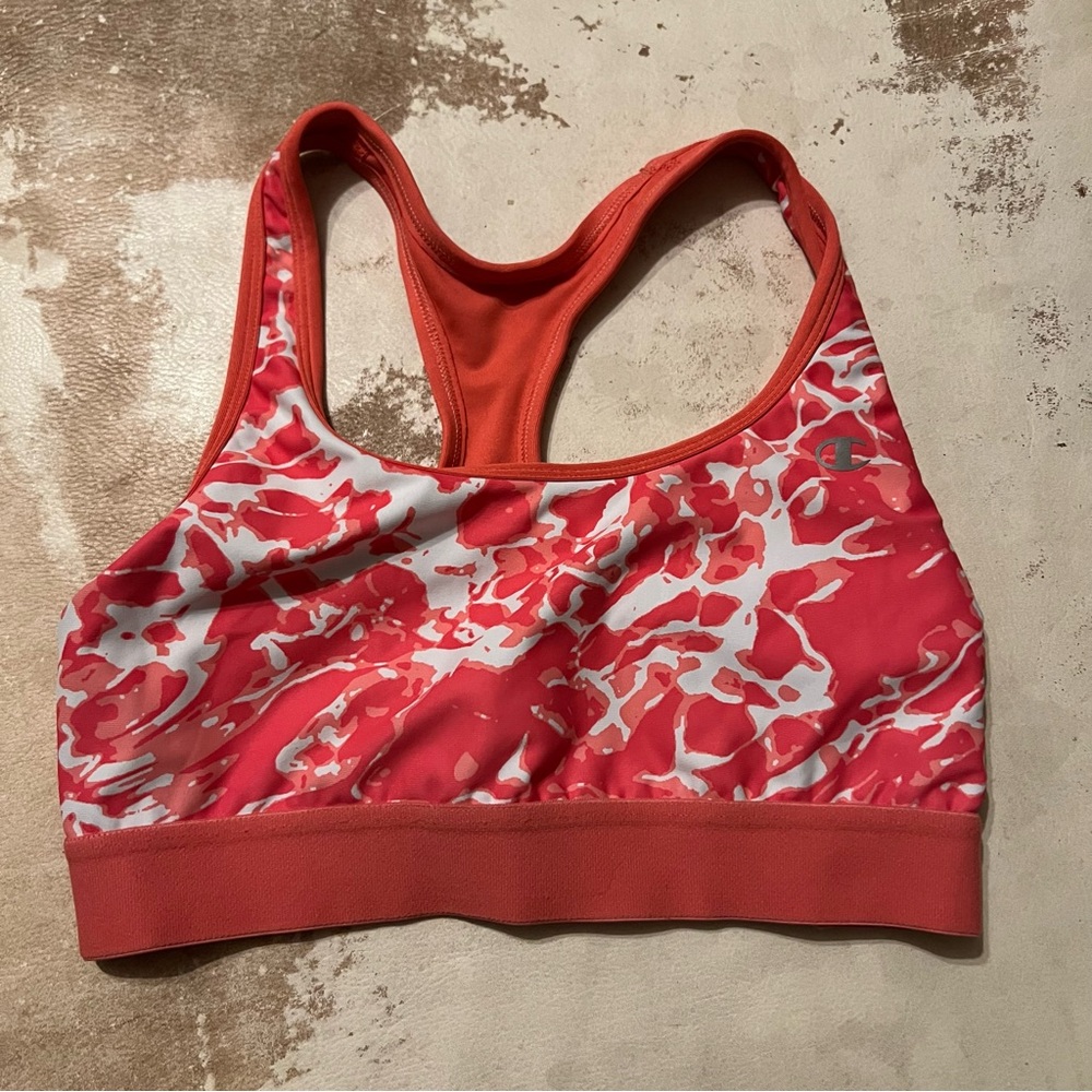 Stylish Red and White Sports Bra